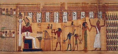 Egyptian antiquity: the weighing of souls, papyrus of the Book of Dead of Chahapiimou, Superior of Amon