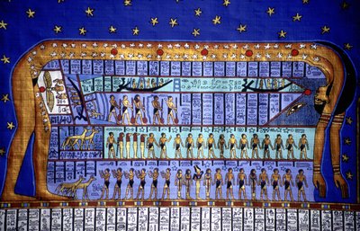 Egyptian Cosmos, Goddess Nut Bending to Form the Sky by School Egyptian