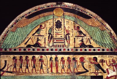 Funerary stele of the great priest of Amon Ousirour by School Egyptian