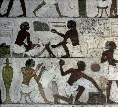 Necropole of the Nobles, Tomb of Rekhmire, artisans, Luxor Thebes by School Egyptian