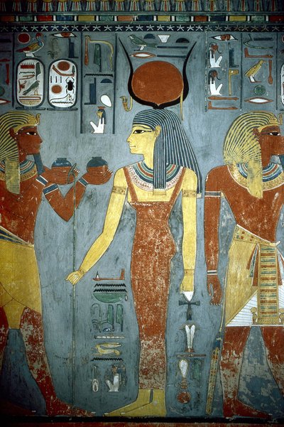 Luxor, Thebes: Valley of the Kings, tomb of Horemheb, Egyptian pharaoh on which the goddess Isis appears by School Egyptian