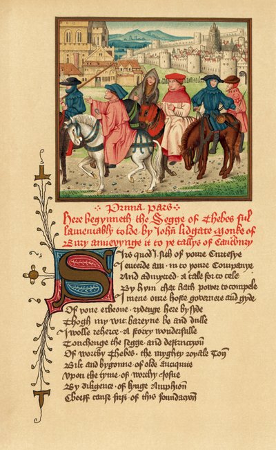 Canterbury Pilgrims, Illustration from Canterbury Tales by Geoffrey Chaucer, from 