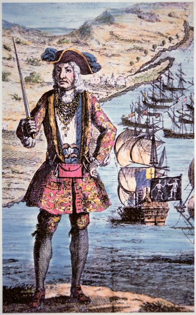 Captain Bartholomew Roberts, Engraved by James Basire by School English
