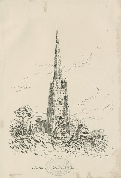 Clifton Campville Church: lithograph, nd [?c 1870] by School English