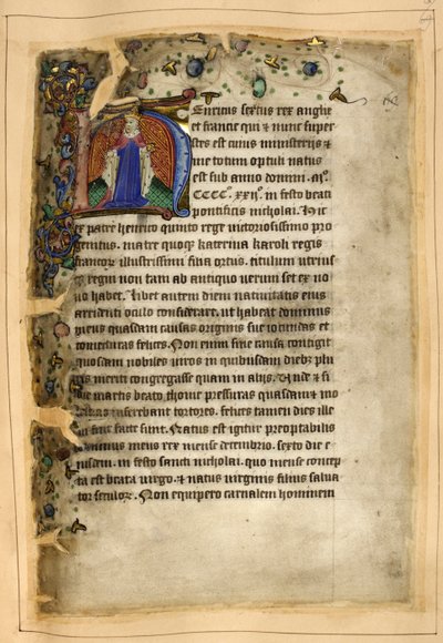 Historiated initial of Henry VI by School English