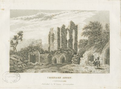 Croxden Abbey: Steel Engraving by School English