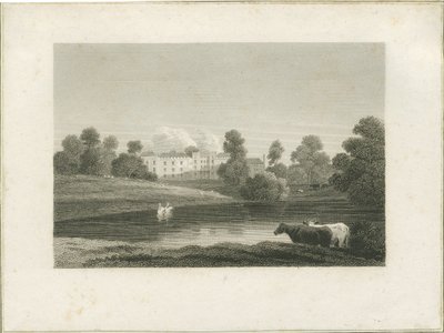 Enville Hall: engraving by School English