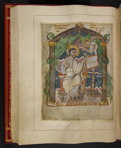 Evangelist portrait of St Matthew from the Æthelstan Gospels by School English