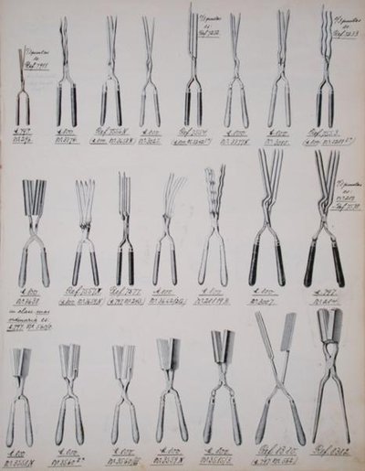 Hair curling tongs, from a trade catalogue of domestic goods and fittings, c.1890-1910 by School English