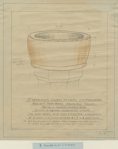 Hanbury Church - Ancient Font Bowl by School English
