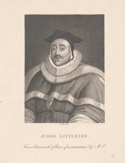 Judge Littleton, engraved by C. M. Dien by School English