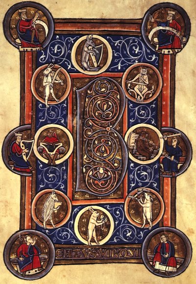 Psalm I with Inhabited Initial 