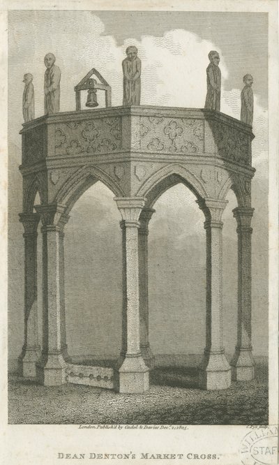 Lichfield - Market Place: engraving, nd [c 1805] by School English