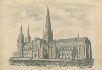 Lichfield Cathedral - South East View by School English