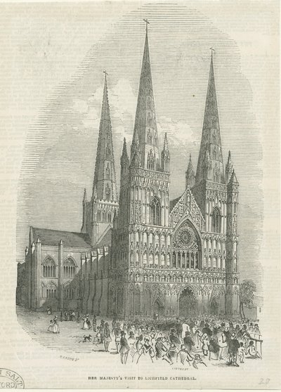 Lichfield Cathedral - West Front by School English