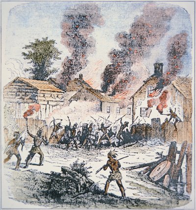 Nipmuc Indians Attack the Settlement of Brookfield, Massachusetts in August 1675 by School English