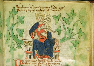 King Stephen enthroned (written during the reign of Edward II, 1284-1327) by School English