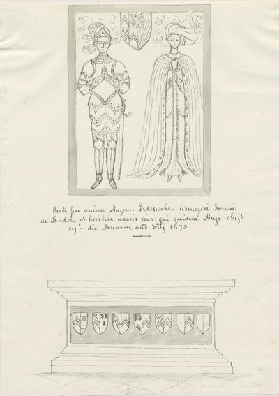Sandon Church - Tomb of Hugh Erdeswicke and Cecilia [Bassett] by School English