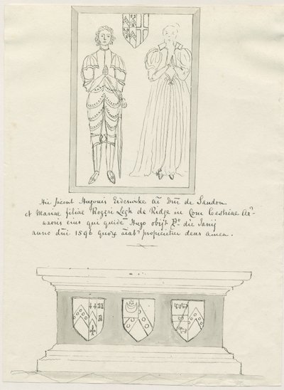 Sandon Church - Tomb of Hugh Erdeswicke and Mary Legh by School English