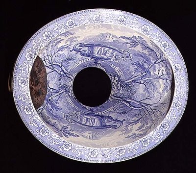Staffordshire Blue and White Pattern Toilet Pan by School English