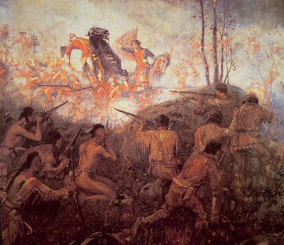 The death of General Braddock near Fort Duquesne by School English