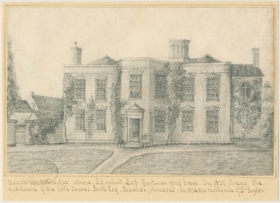 Uttoxeter Town - Birth Place of Admiral Lord Gardner: pencil drawing by School English