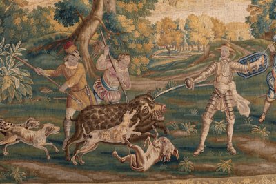 Hunting Scene, Origin Oudenaarde (Tapestry) by School Flemish
