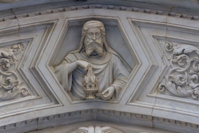 Christ (detail) from Relief Around Lateral Portal, Cathedral of Saint Mary of Flower, Florence by School Florentine