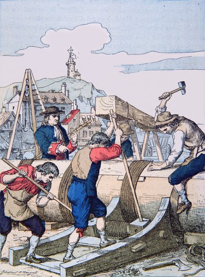 A Shipyard in the time of Louis XIV by School French