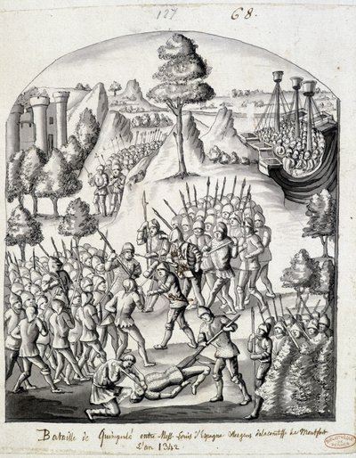 Battle of Quimperlé between Messire Louis of Spain and the people of the Countess of Montfort by School French