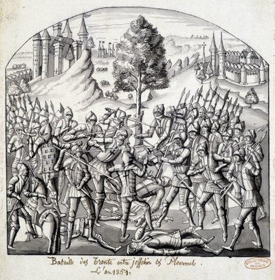 Battle of the Trento between Josselin and Ploermal, in the year 1351 by School French
