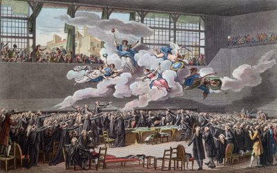French Revolution: The Oath of the Jeu de Paume in Versailles on 20 June 1789 by School French