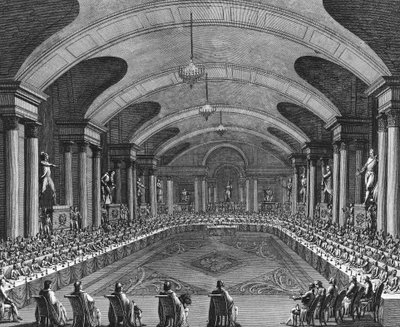 French Revolution: First meeting at the National Institute on 4 April by School French