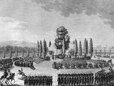 French Revolution: Republican fete des victoires au champs de mars in Paris on the 10th Prairial An IV (May 29) by School French