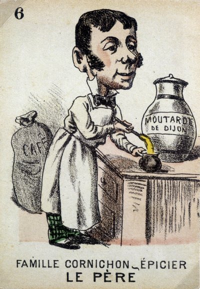 Game of the Seven Families: The Father of the Family Cornichon-grocer Preparing Dijon Mustard by School French