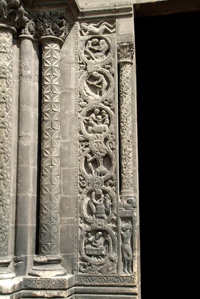 Gothic Art: Pieright of the Portal on the Right of the Western Facade of the Basilica of Saint Denis Representing the Work of the Fields (Left). Saint-Denis, France by School French