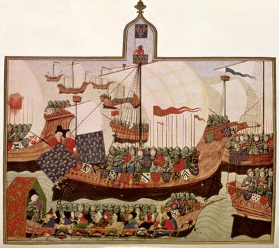 Expedition of the Duke of Bourbon to Barbary, executed by Jean Froissart (c.1333-c.1404) in Paris for the French historian Philip de Commines (1445-1509) (facsimile) by School French