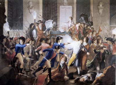 On the night of 9 to 10 thermidor year II: at City Hall, police officer Merda shot Maximilian by Robespierre by School French