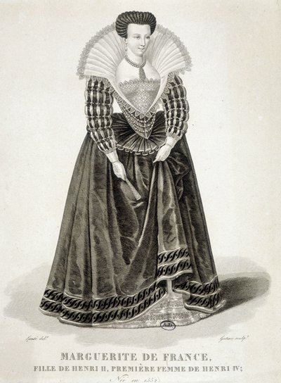 Portrait of Margaret of Valois, known as Queen Margot (1553-1615), Queen of Navarre, first wife of Henry IV by School French