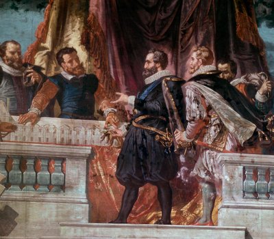 Presentation of the Plans of a Wing of the Louvre to King Henry IV by School French