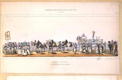 Procession of the Meuniers-Fariniers (Millers) at Strasbourg, 25th June 1840 by School French
