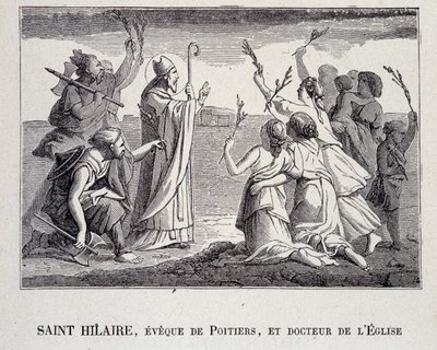 Saint Hilaire, Bishop of Poitiers and Doctor of the Church who died in 367 by School French
