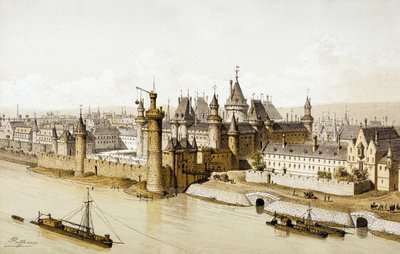 The Louvre Palace during the Reign of King Charles V by School French