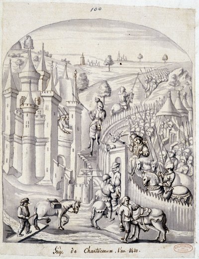 The siege of Chantoceaux, in the year 1420 by School French