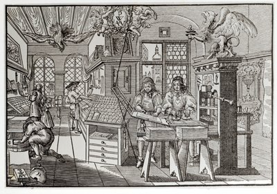 Interior of a Printing Works in Nuremberg by School German