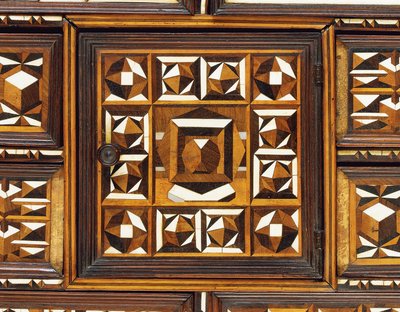 South German marquetry table cabinet by School German