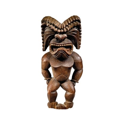 Hawaiian figure, kona style, representing the god of war, ku ka ’ili moku, c.1780-1820 by School Hawaiian