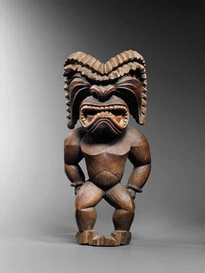 Hawaiian figure, kona style, representing the god of war, Ku Ka 