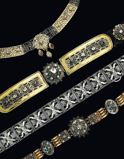 Four belts 17th - 19th century by School Hungarian