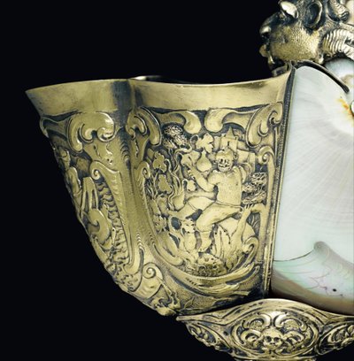 Mounted nautilus cup, Nagyszeben, mid 17th century (detail) by School Hungarian